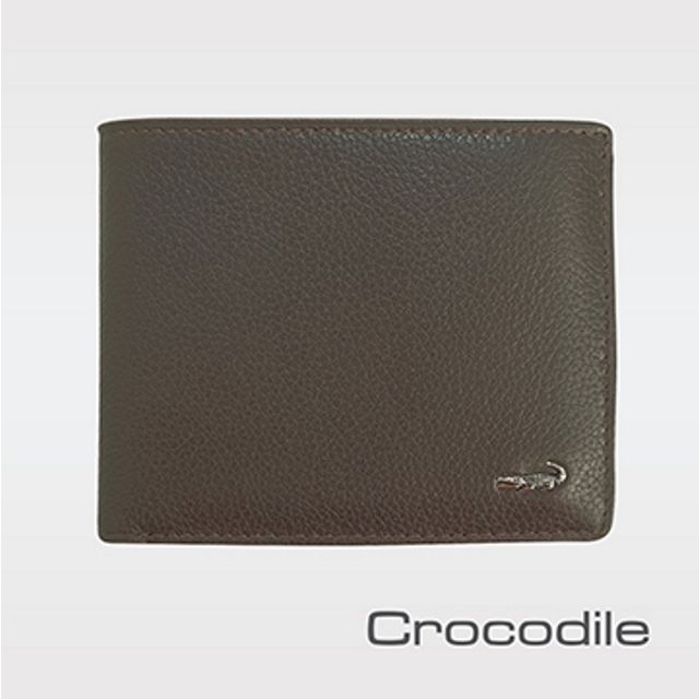 Crocodile 鱷魚牌  鱷魚皮夾 自然摔紋真皮 入門基本款 中翻11卡皮夾 0203-1102-黑咖兩色