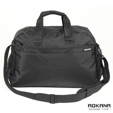 AOKANA奧卡納 台灣製造 YKK拉鍊 防潑水尼龍大型旅行袋(時尚黑)02-021