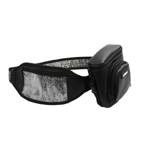 AMINAH-黑灰色腰帶式背包