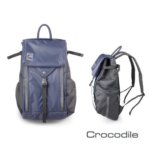 Crocodile 鱷魚皮件 X-Lite系列 防潑水機能 輕量後背包 男包 包包-0104-07903-綠藍灰三色