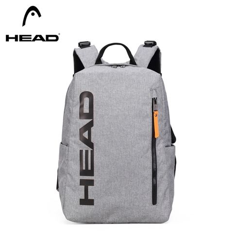 【HEAD 海德】商務休閒雙肩包 淺灰 (大開口 防潑水背包) HB0006-LG