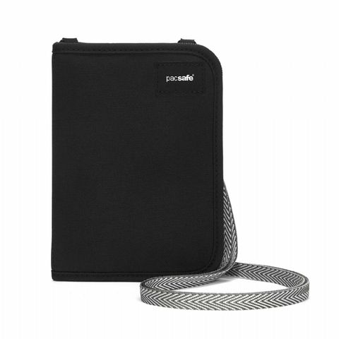 Pacsafe RFIDSAFE V150 防盜頸掛式護照皮夾(黑色)