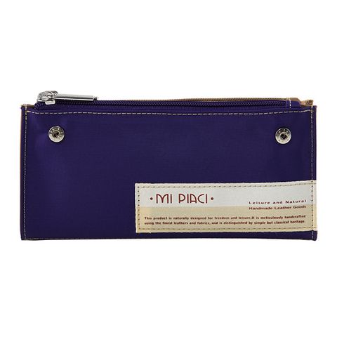 Mi Piaci 革物心語-百貨專櫃精品-簡約風-新款雙色筆袋-1665017-紫色