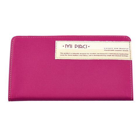 Mi Piaci 革物心語-Jet Set系列-護照夾-布款-1085242-桃紅色