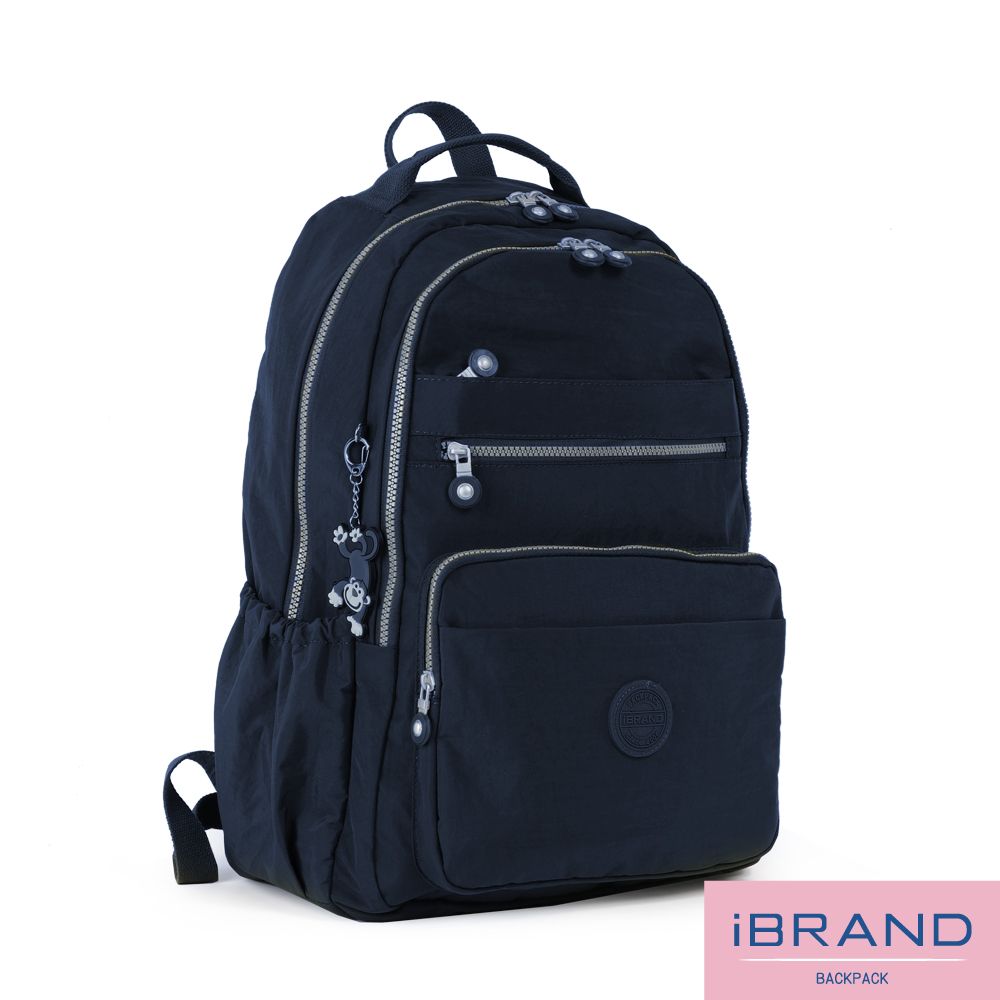 iBrand 後背包 經典百搭超輕盈多口袋後背包(大)-深海藍