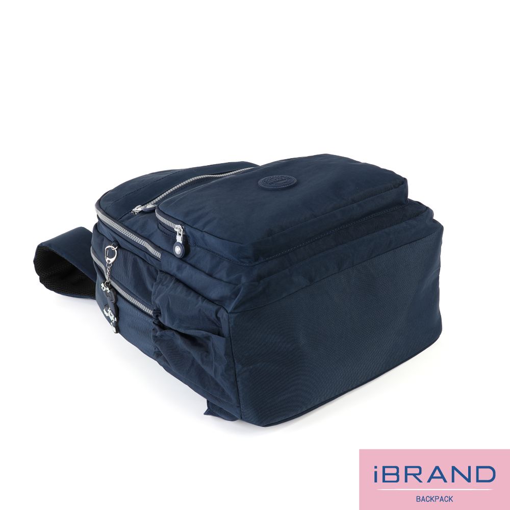 iBrand 後背包 經典百搭超輕盈多口袋後背包(大)-深海藍