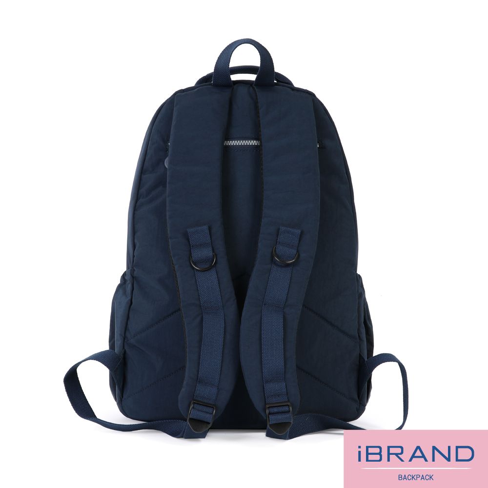 iBrand 後背包 經典百搭超輕盈多口袋後背包(大)-深海藍