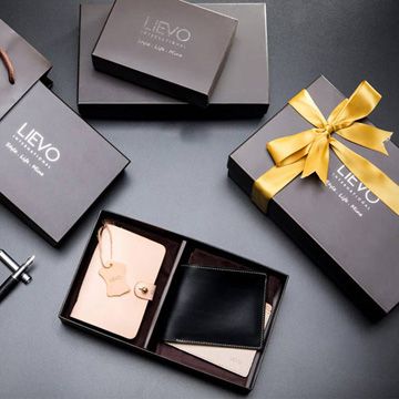 【LIEVO】EASY-真皮感應卡片夾+GRACE-水蠟皮短夾↘聖誕禮盒組↖