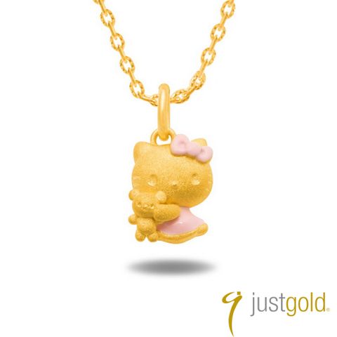 【Just Gold 鎮金店】Kitty 粉紅風潮PinkHolic 純金系列 黃金墜子 - 粉紅玩偶