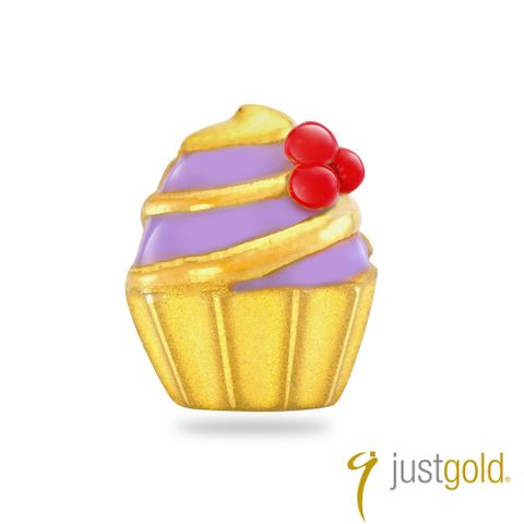 【Just Gold 鎮金店】繽紛派對純金系列 黃金單耳耳環 - 杯子蛋糕