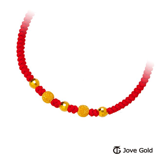 Jove gold   祈願金珠黃金繩手鍊-成人款