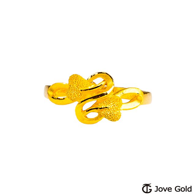 Jove gold JoveGold 優雅波光黃金戒指