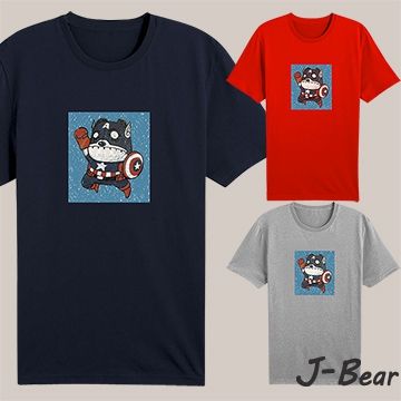 【J-Bear】手繪熊美國隊長短袖T恤(JJ003)