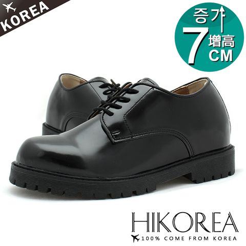 【HIKOREA】正韓製/版型正常。男款增高7CM素面皮革綁帶紳士皮鞋(73-343/現+預)