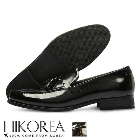 【HIKOREA】韓國空運/韓國男鞋。男款穿帶流蘇裝飾尖頭紳士皮鞋(73-354共2色/現貨)