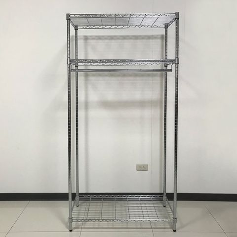 我塑我形 90 x 45 x 180 cm MIT耐重三層鐵力士衣櫥鍍鉻收納置物架