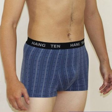 HANG TEN 3件組精典型男彈力棉印花平口褲(隨機取色)