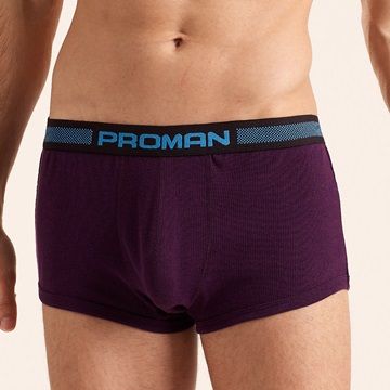 豪門PROMAN 3件組台灣製時尚羅紋彩色活力平口褲(隨機取色)