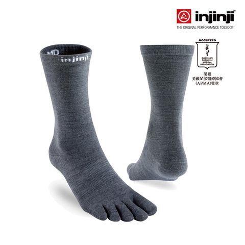 【Injinji】LINER羊毛中筒內襪[石墨色]五趾襪 五指襪 羊毛襪NAA2794
