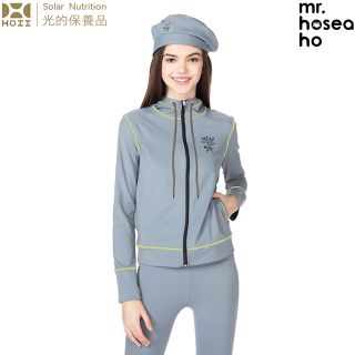 【后益 HOII】MR.HOSEA HO 撞色風格連帽外套★灰色-時尚機能防曬涼感抗UPF50抗UV