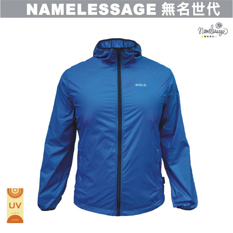 namelessage 無名世代 男款抗UV輕量連帽口袋衣(橘黃/土耳其藍)_NLG91M301