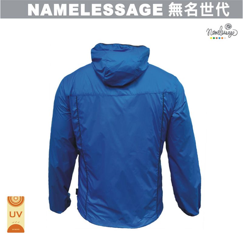 namelessage 無名世代 男款抗UV輕量連帽口袋衣(橘黃/土耳其藍)_NLG91M301