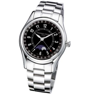 CONSTANT 康斯登/月相自動機械腕錶/黑色錶帶/FC-330B6B6