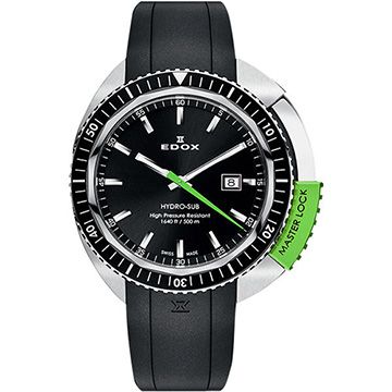 EDOX Hydro Sub 北極潛水500米石英手錶-黑x綠/46mm E53200.3NVCA.NIN