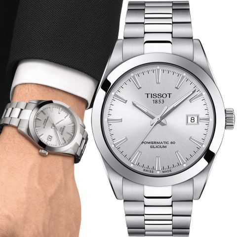 TISSOT 天梭 GENTLEMAN紳士的品格機械錶(T1274071103100)