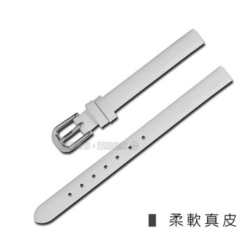 Watchband  / 同寬 6mm 8mm 10mm / 小巧典雅別緻舒適真皮錶帶 白色