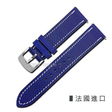 Watchband / HERMES 愛馬仕-法國進口柔軟簡約質感車線高級替用真皮錶帶 藍紫色