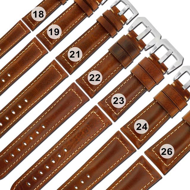 Watchband  / 各品牌通用 經典復刻 百搭款 厚實柔軟 真皮錶帶 黃褐色 829-02-YWS