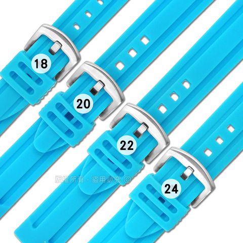 Watchband / 各品牌通用 舒適耐用 輕便 運動型 加厚矽膠錶帶 藍色 804-13-SB