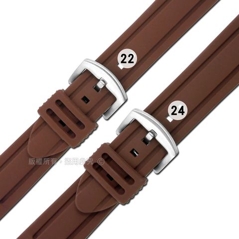 Watchband / 各品牌通用 舒適耐用 輕便 運動型 加厚矽膠錶帶 咖啡色 836-13-BN-S