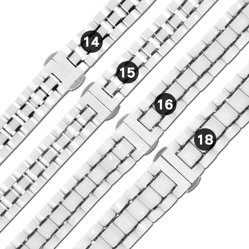 Watchband  / 各品牌通用 亮麗陶瓷 快拆錶耳 蝴蝶扣 陶瓷錶帶 白色
