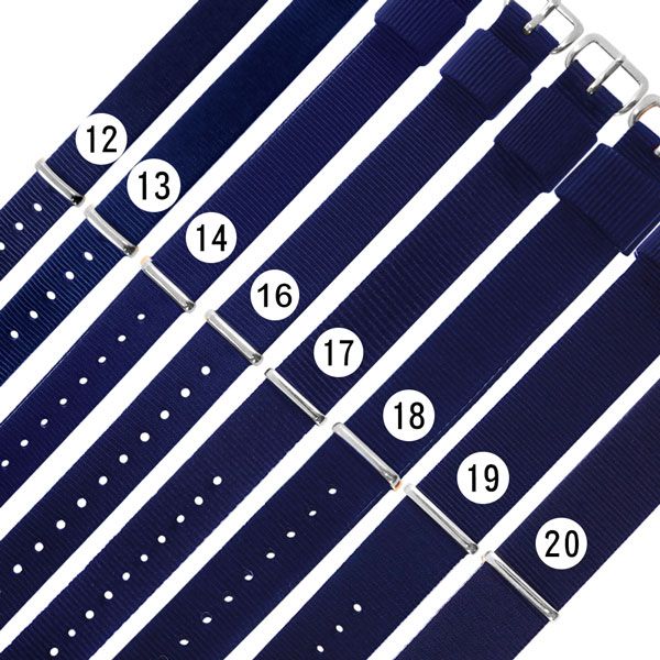 Watchband  / 12.13.14.16.17.18.19.20 mm / DW 各品牌通用 不鏽鋼扣頭 尼龍錶帶 藍色#828-31-BE-S