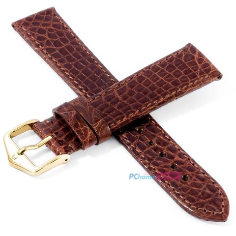 【海奕施 HIRSCH】鱷魚皮錶帶 Gen. Croco M 棕色 附工具 18900870 光滑鱷魚紋理
