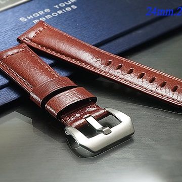 Panerai 沛納海 代用 油蠟皮高級錶帶 ( 24mm.22mm)