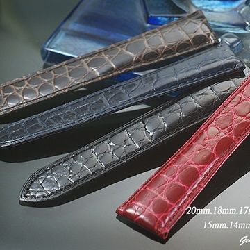 CARTIER 卡地亞 Tank 代用純正鱷魚皮高級錶帶 ( 20mm.18mm.17mm.16mm.15mm )