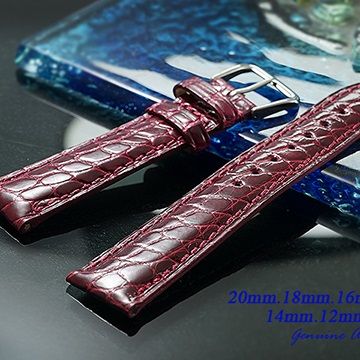 進口純正鱷魚皮高級短款錶帶 ( 20mm.18mm.16mm.14mm.12mm )