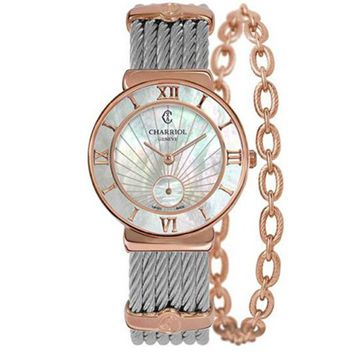 CHARRIOL 夏利豪  ST-TROPEZ 放射狀面盤玫瑰金(ST30PI.560.010)x30mm