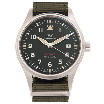 IWC 萬國  錶 噴火戰機飛行員帆布款(IW326801) x綠色帆布x39mm