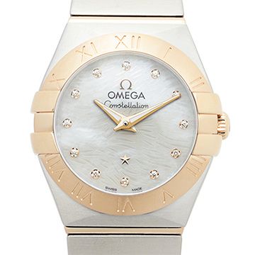 OMEGA 歐米茄星系列 短波紋玫瑰金珍珠貝母腕錶-24mm