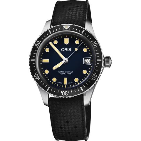 ORIS 豪利時 Divers Sixty-Five 潛水機械女錶-藍x黑錶帶/36mm 0173377474055-0741718