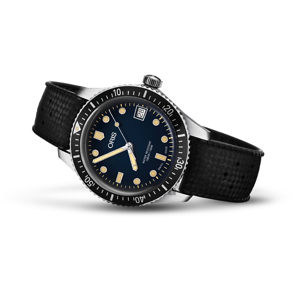 ORIS 豪利時 Divers Sixty-Five 潛水機械女錶-藍x黑錶帶/36mm 0173377474055-0741718