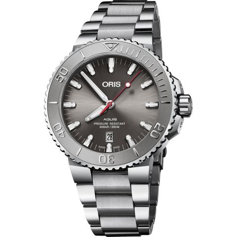 ORIS 豪利時 時間之海潛水300米日期機械錶-灰x銀/43.5mm 0173377304153-0782405PEB