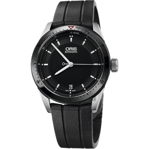 ORIS 豪利時 Artix GT Day-Date 單向轉圈機械錶-黑x橡膠錶帶/37mm 0173376714434-0741820FC