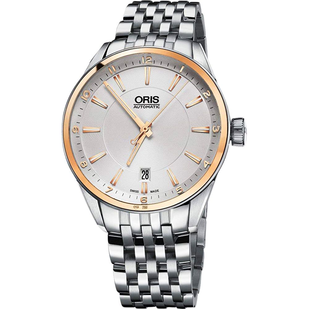 ORIS 豪利時 ARTIX DATE 18K玫瑰金圈日期機械錶-39mm 0173377136331-0781980