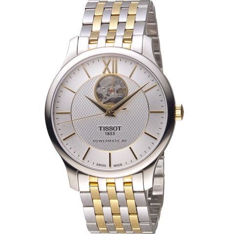 TISSOT 天梭 官方授權 TRADITION 古典風格自動機械錶 T0639072203800 雙色40mm