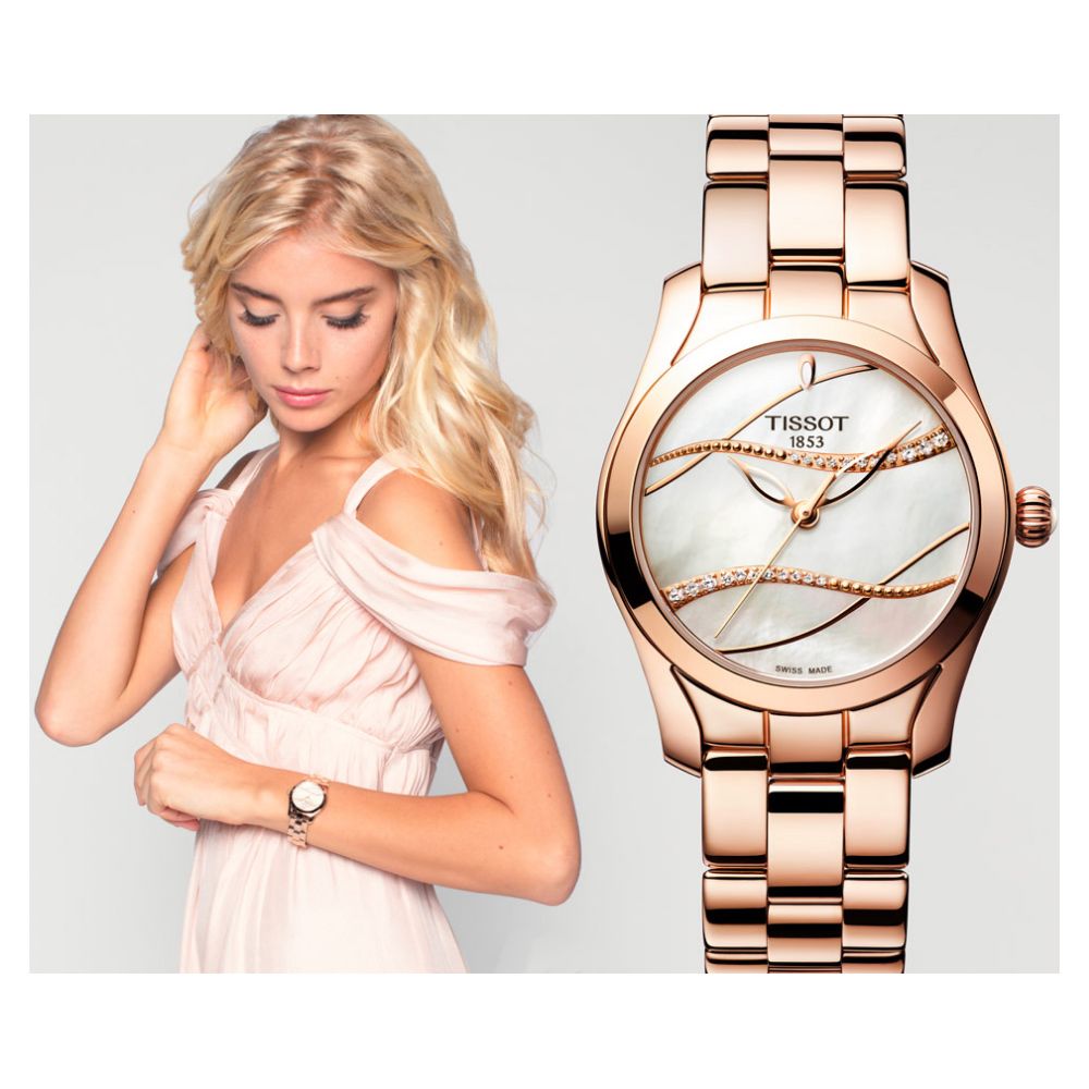 Tissot wave deals rose gold